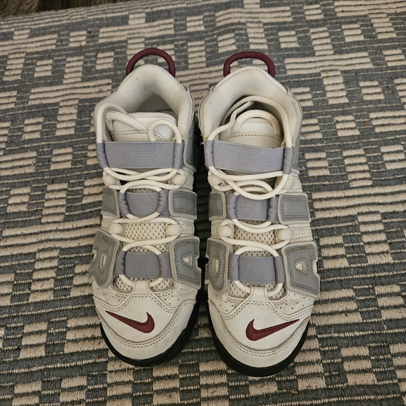 Collectible Nike Air Uptempo Gray Maroon Women Kids  6.5 EUC - Picture 1 of 7